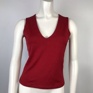 Picasso Blouse V Neck Sexy Red Sleeveless